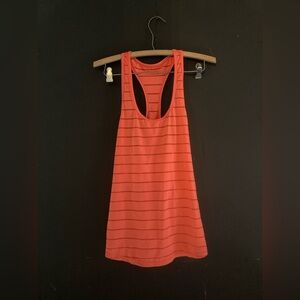 Vibrant Coral Striped Tank Top